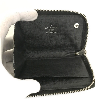 $345 Louis Vuitton Damier Graphite Car Key Case Black SN1177