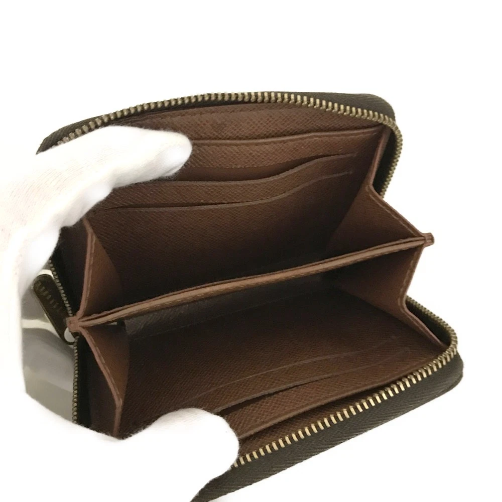 $560 2008 Louis Vuitton Monogram Zippy Zip Around Wallet Coin Purse Brown TH3098
