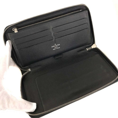 $1040 2008 Louis Vuitton Epi Zippy Zip Around Organizer Long Wallet Black SN1008