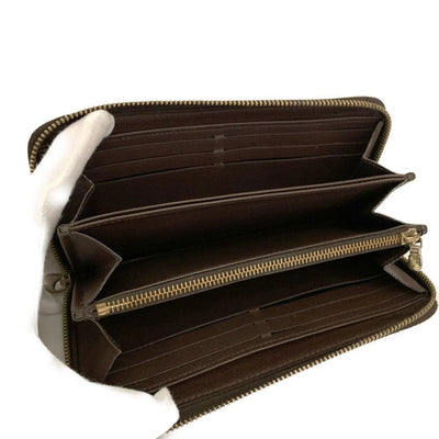 Louis Vuitton Damier Zippy Zip Around Long Wallet Purse Brown MI1146