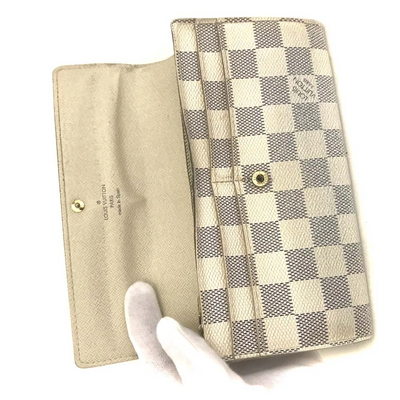 Louis Vuitton Damier Azur Porte Feuille Sarah Long Bifold Wallet CA3009