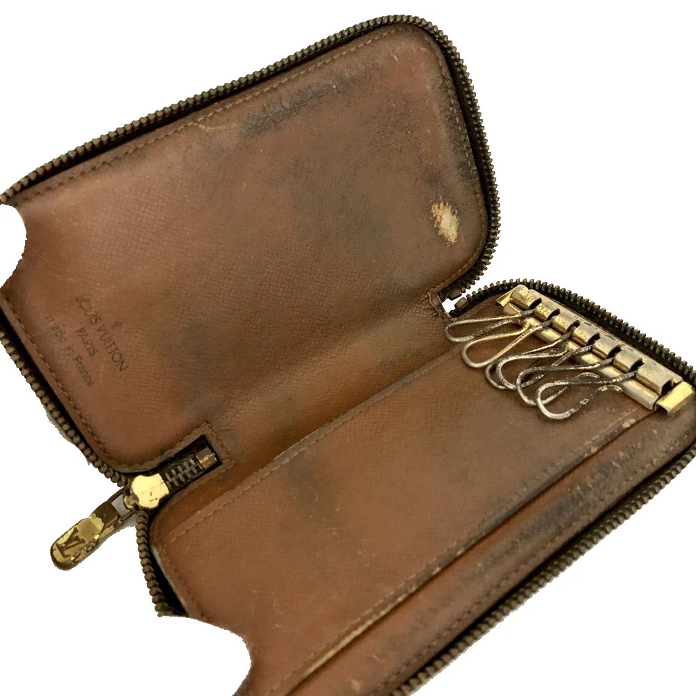 $355 1998 Louis Vuitton Monogram Canvas Zip Around Multicles 6 Key Holder  TH0978