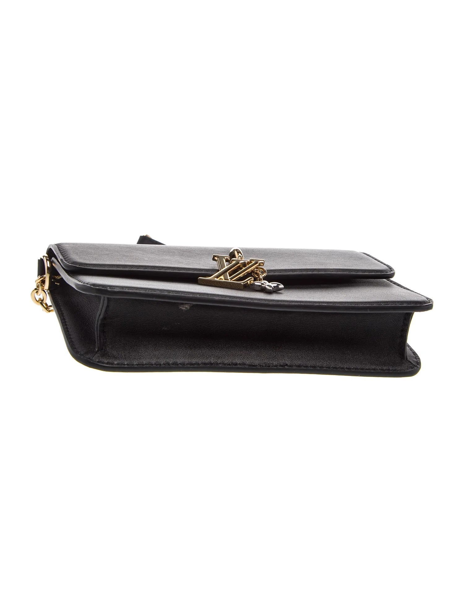 $2080 RFID Louis Vuitton Calfskin LV Bloom Wallet On Chain Black