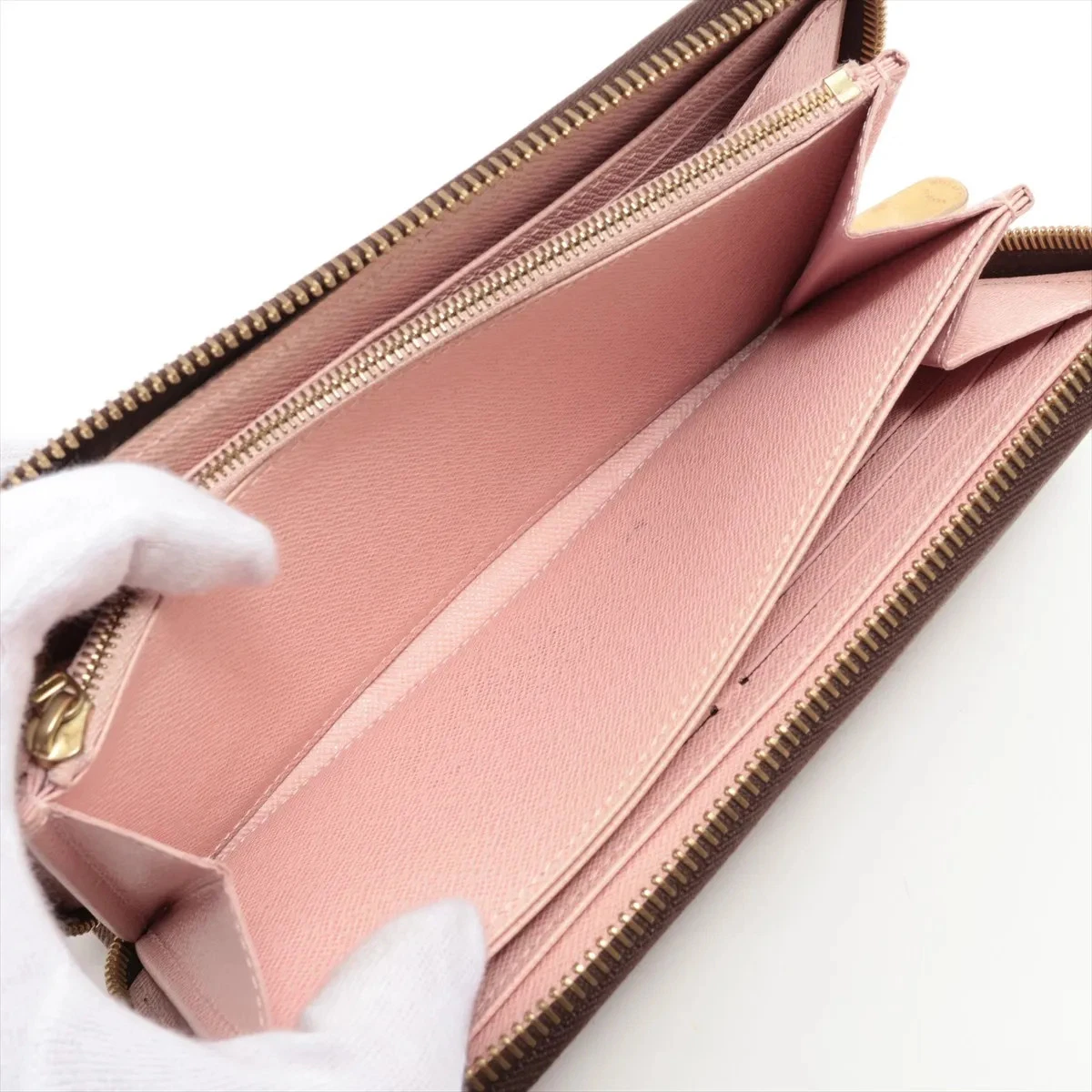 $915 RFID Louis Vuitton Monogram Zippy Wallet Rose Ballerine