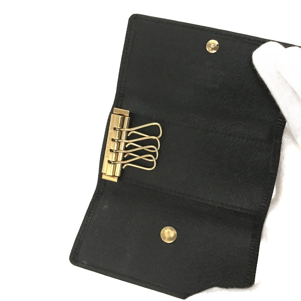 $445 Louis Vuitton Epi Multicles Leather 4 Ring Key Case Black CA0916