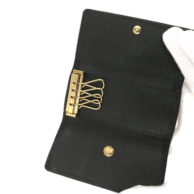 $445 Louis Vuitton Epi Multicles Leather 4 Ring Key Case Black CA0916