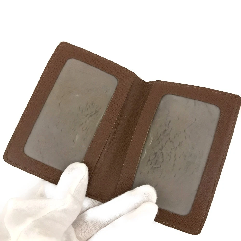 $535 2003 Louis Vuitton Monogram Porte 2 Cartes Vertical Pass Card Case Brown CA0053