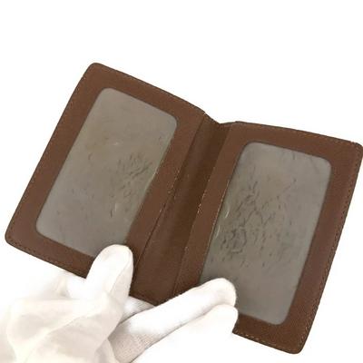 $535 2003 Louis Vuitton Monogram Porte 2 Cartes Vertical Pass Card Case Brown CA0053
