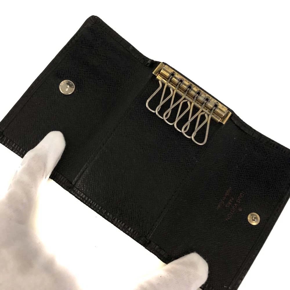 $445 2004 Louis Vuitton Epi Multicles Leather 6 Ring Key Case Black CA0044
