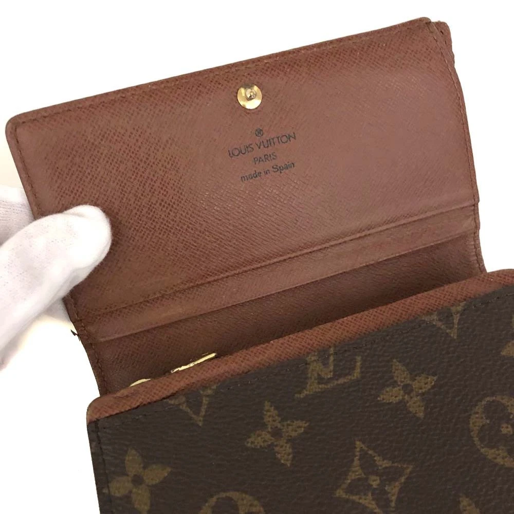 $560 Louis Vuitton Monogram Porte Monnaie Billets Tresor Bifold Wallet CA0060