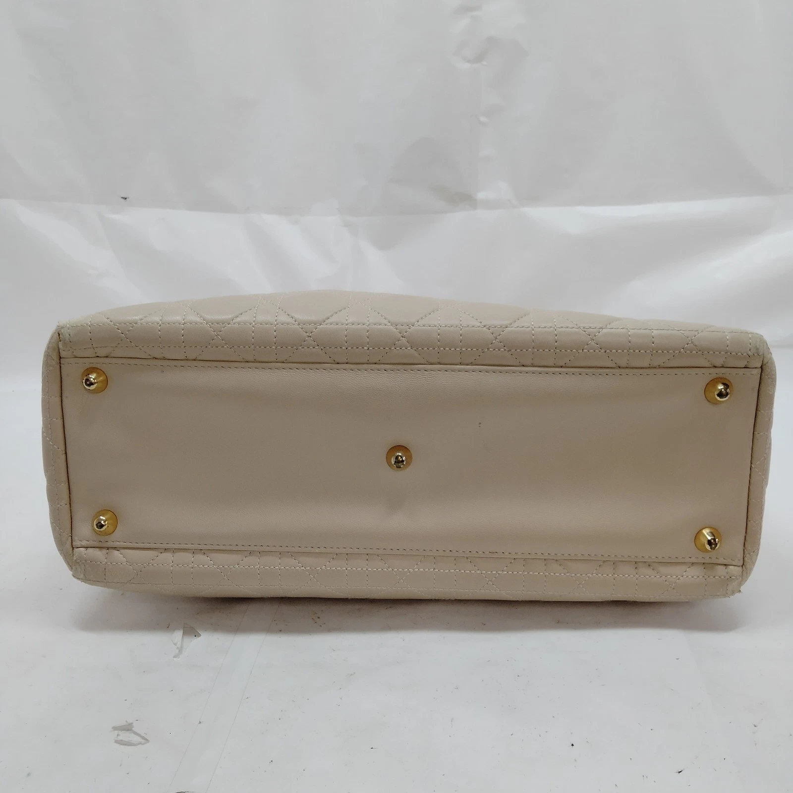 Christian Dior Hand Bag Beige Leather MA1927