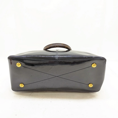 Louis Vuitton LV Hand Bag Tote Miroir Black Vernis SN0188