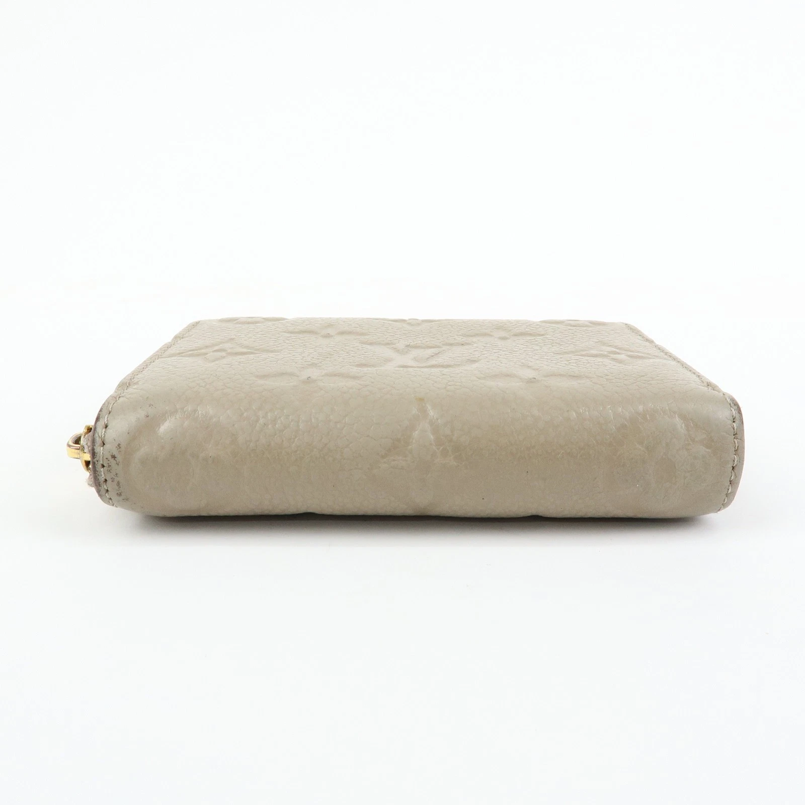 $760 Louis Vuitton Monogram Empreinte Round Zippy Coin Case Beige RFID