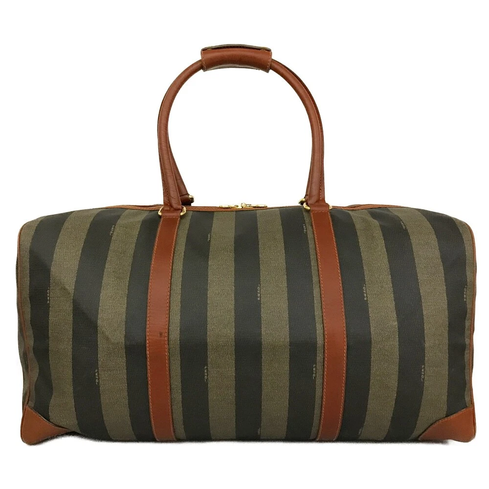 $2500 Fendi Pequin PVC Boston Travel Bag