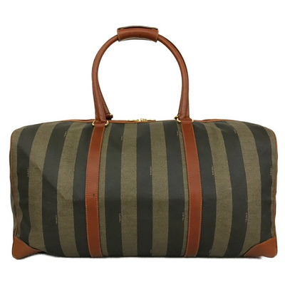 $2500 Fendi Pequin PVC Boston Travel Bag