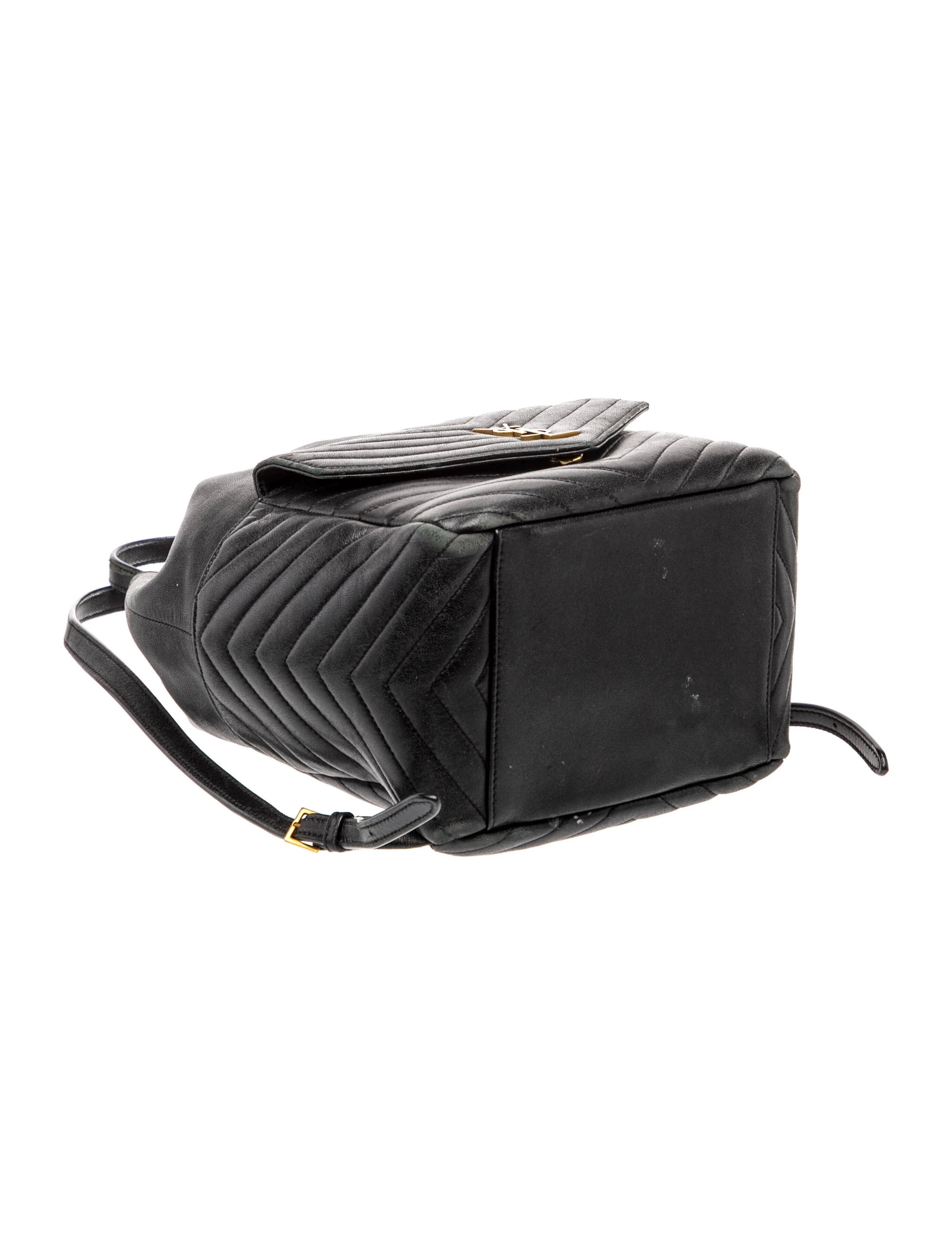 $2850 Saint Laurent Lambskin Matelasse Monogram Joe Backpack Black 10021113