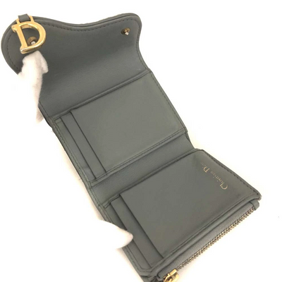 $690 Christian Dior Saddle Oblique Trotter Canvas Trifold Wallet