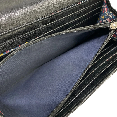 CHANEL Black Leather Long Wallet