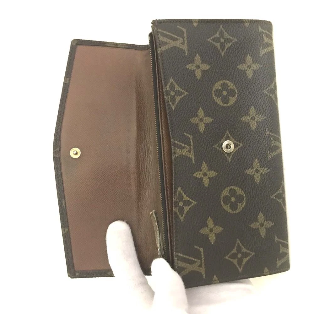 Vintage Louis Vuitton Monogram Long Bifold Wallet Brown