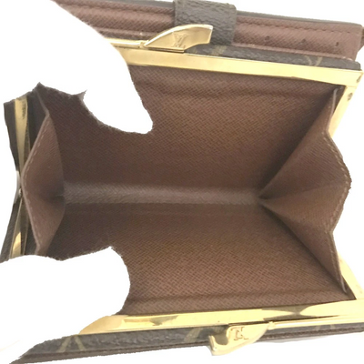 $750 2002 Louis Vuitton Monogram French Kisslock Wallet CA0072 CONSIGNMENT