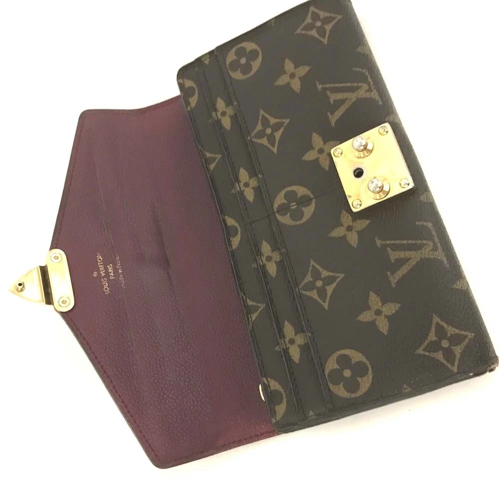 $1140 2015 Louis Vuitton Monogram Pallas Wallet Aurore SN1125