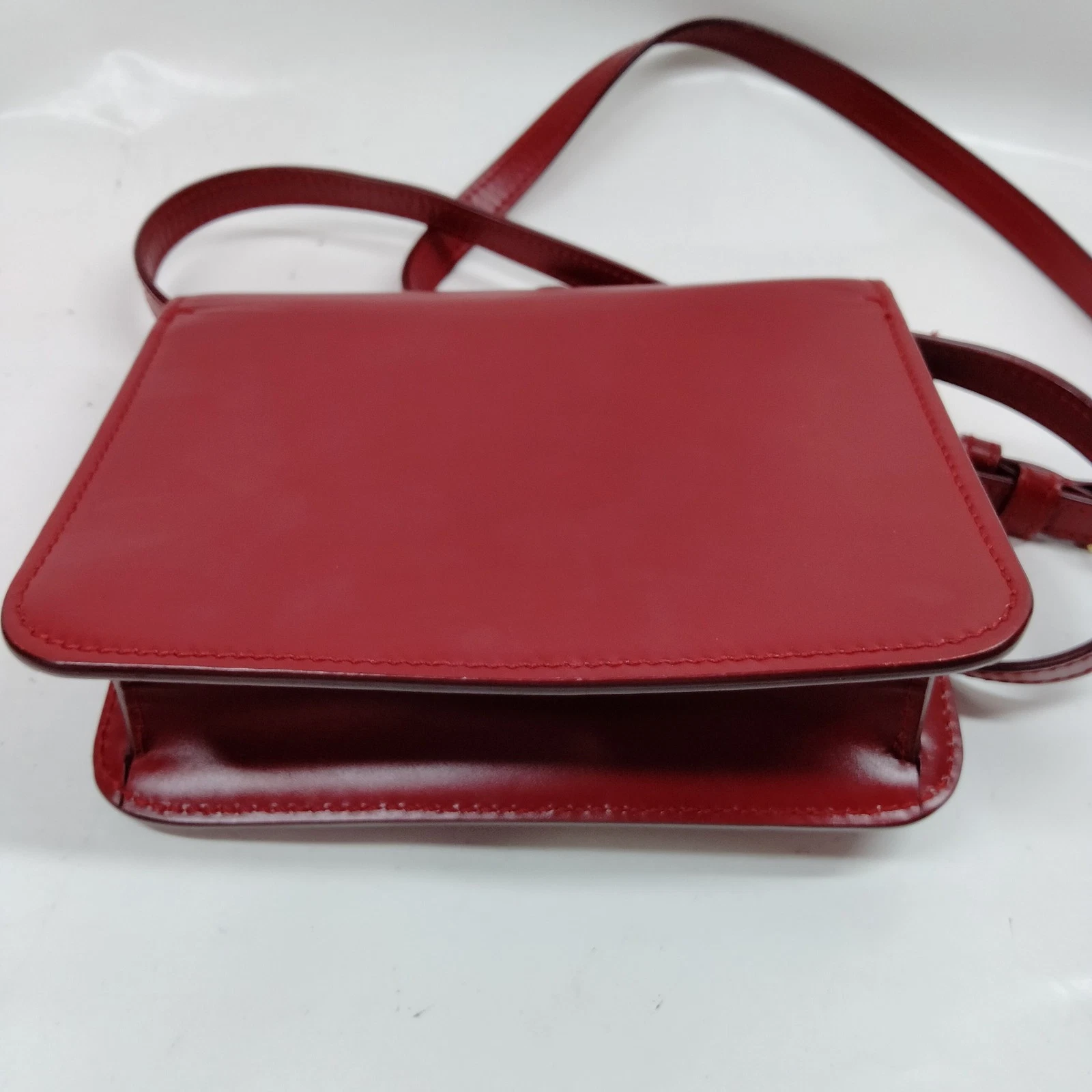 Burberry Shoulder Bag Red Leather
