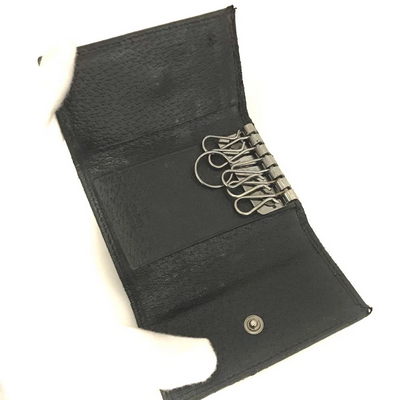 $350 GUCCI Sherry Line Leather 6 Ring Key Case Black