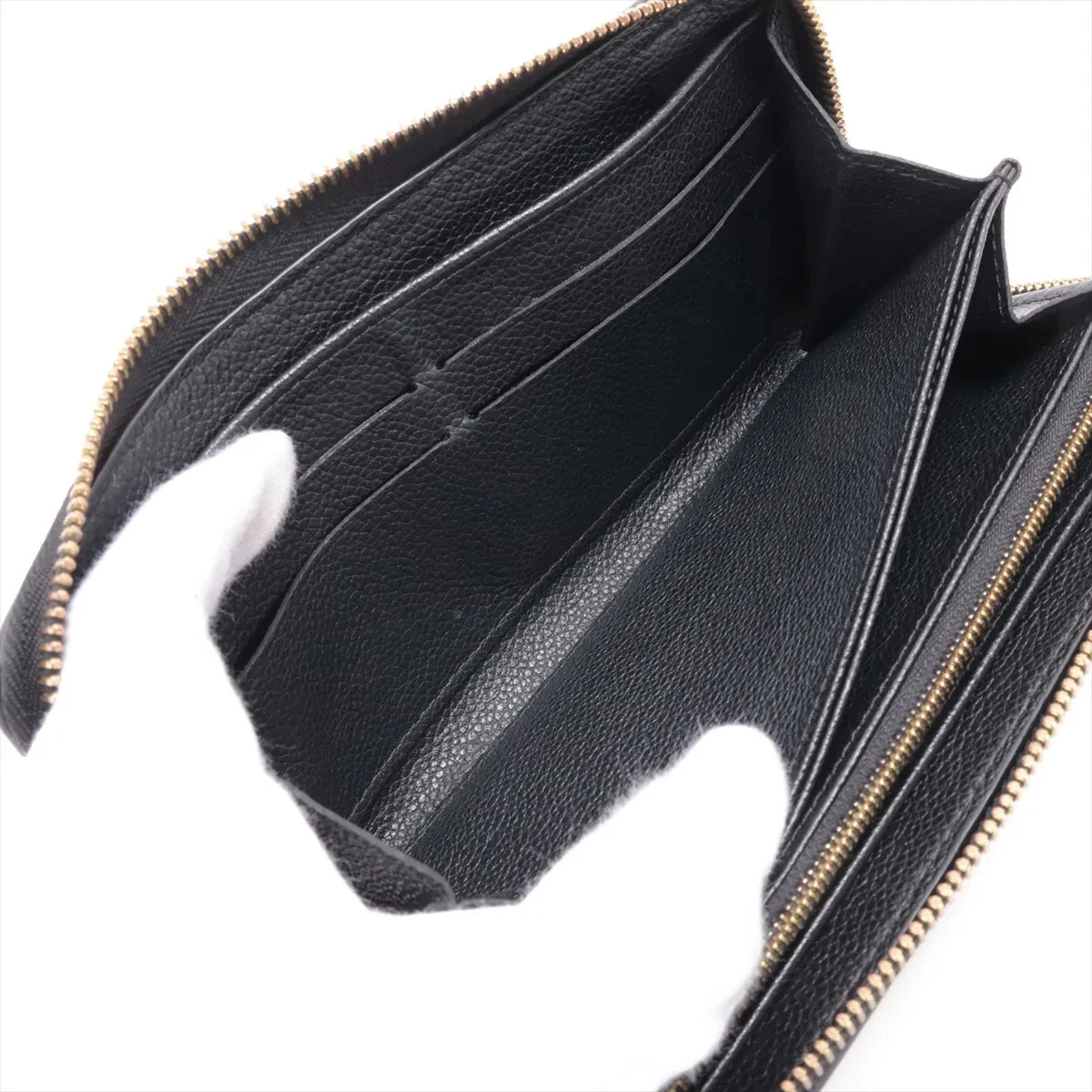 $1170 Louis Vuitton Empreinte Zippy Wallet Black