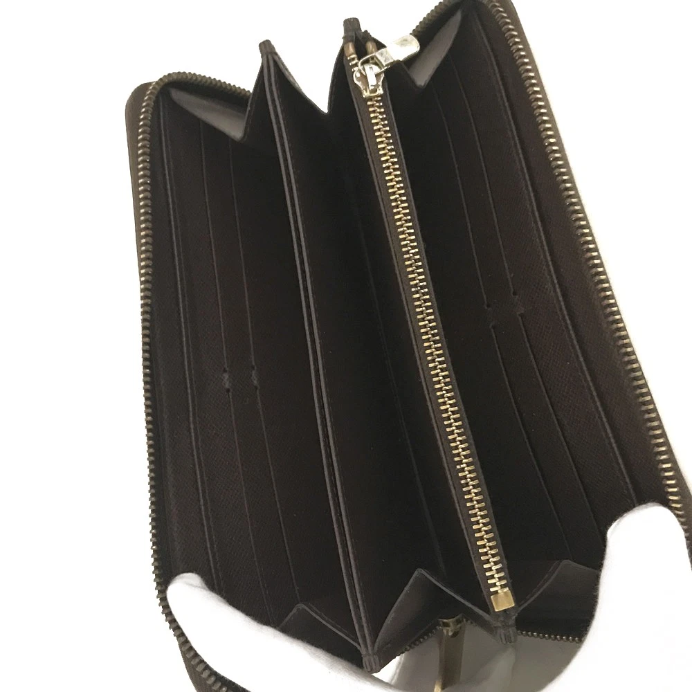 $915 2012 Louis Vuitton Damier Zippy Zip Around Long Wallet Purse Brown MI4182