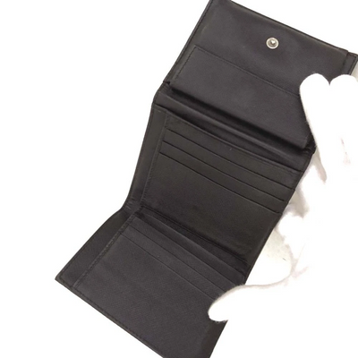 $1070 PRADA Logo Plate Nylon Trifold Wallet Purple 10019596
