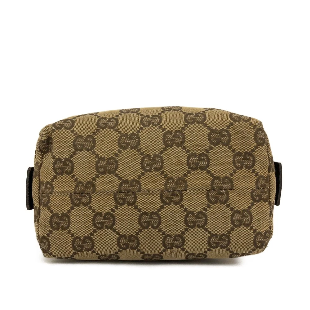$450 Gucci Monogram Large Cosmetic Case Brown