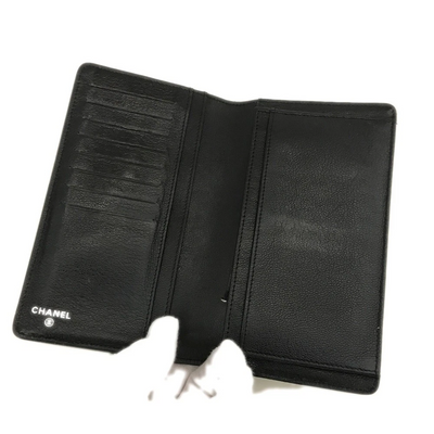 $995 2006 Chanel Metallic Calfskin Diamond Embossed Yen Wallet Grey