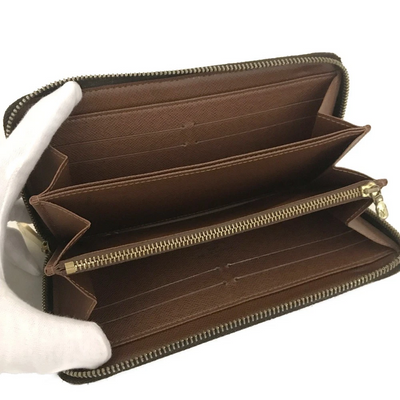 $915 2010 Louis Vuitton Monogram Zippy Zip Around Long Wallet Purse Brown CA0190