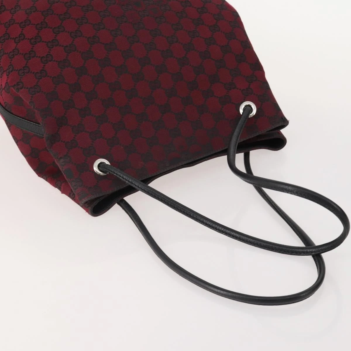 $795 GUCCI GG GG Denim Gifford Red Tote