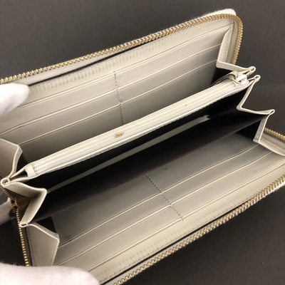 $660 GUCCI GG Marmont Ribbon Leather Zip Around Long Wallet