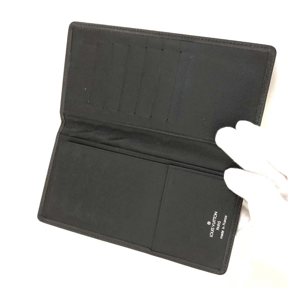 $630 Louis Vuitton Taiga Porte Valeurs Cartes Credit Leather Long Wallet MI0016