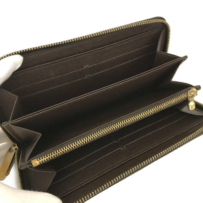 $940 2011 Louis Vuitton Damier Zippy Zip Around Long Wallet Purse Brown CA1191
