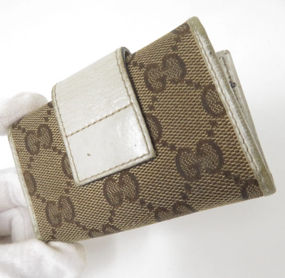 $320 2013 Gucci GG Sukey GG Canvas Leather 6-Ring Key Case 282434-2184