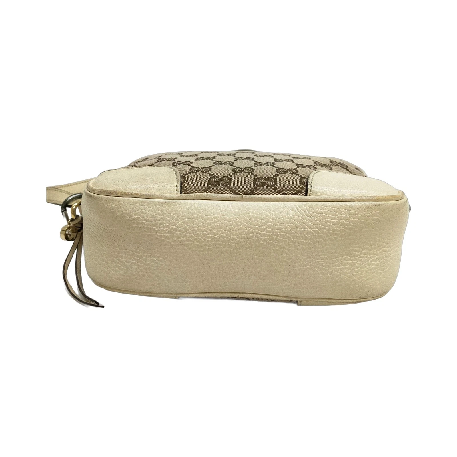 $1250 Gucci Monogram Dollar Calfskin Mini Bree Messenger Bag Beige Ebony Avoire