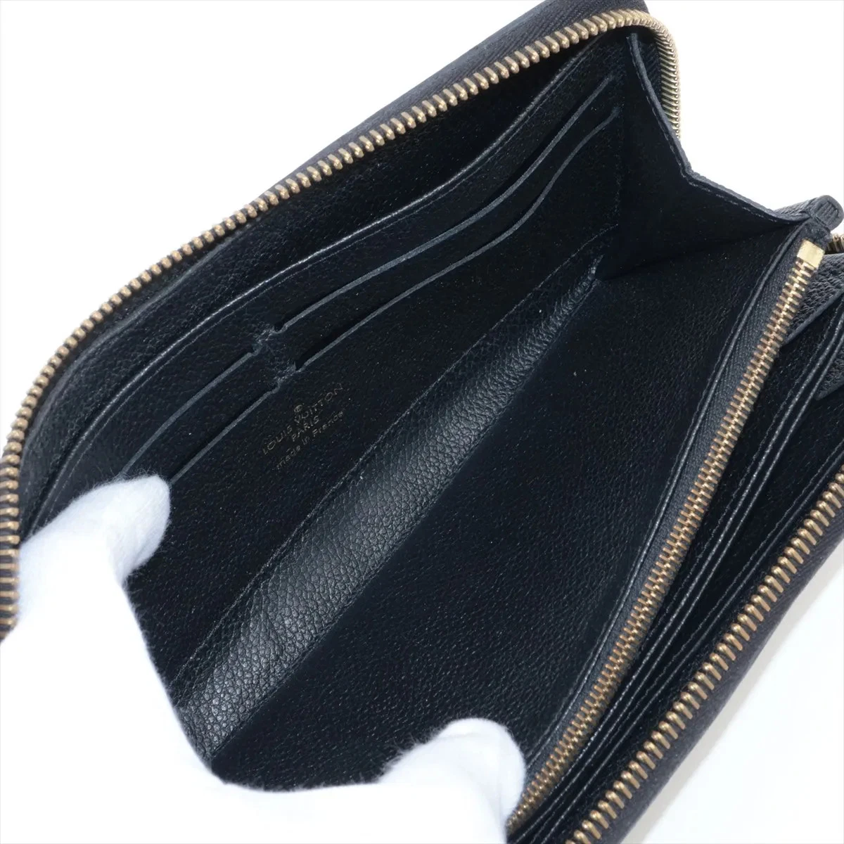 $1170 Louis Vuitton Empreinte Zippy Wallet M61864 Noir Zip Round Wallet