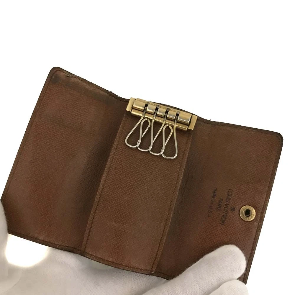 $345 Louis Vuitton Monogram Multicles 4 Ring Key Case Brown SD0916