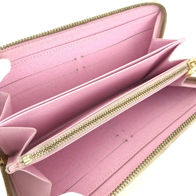 $940 2011 Louis Vuitton Monogram Multicolor Zippy Wallet White Litchi CA2191