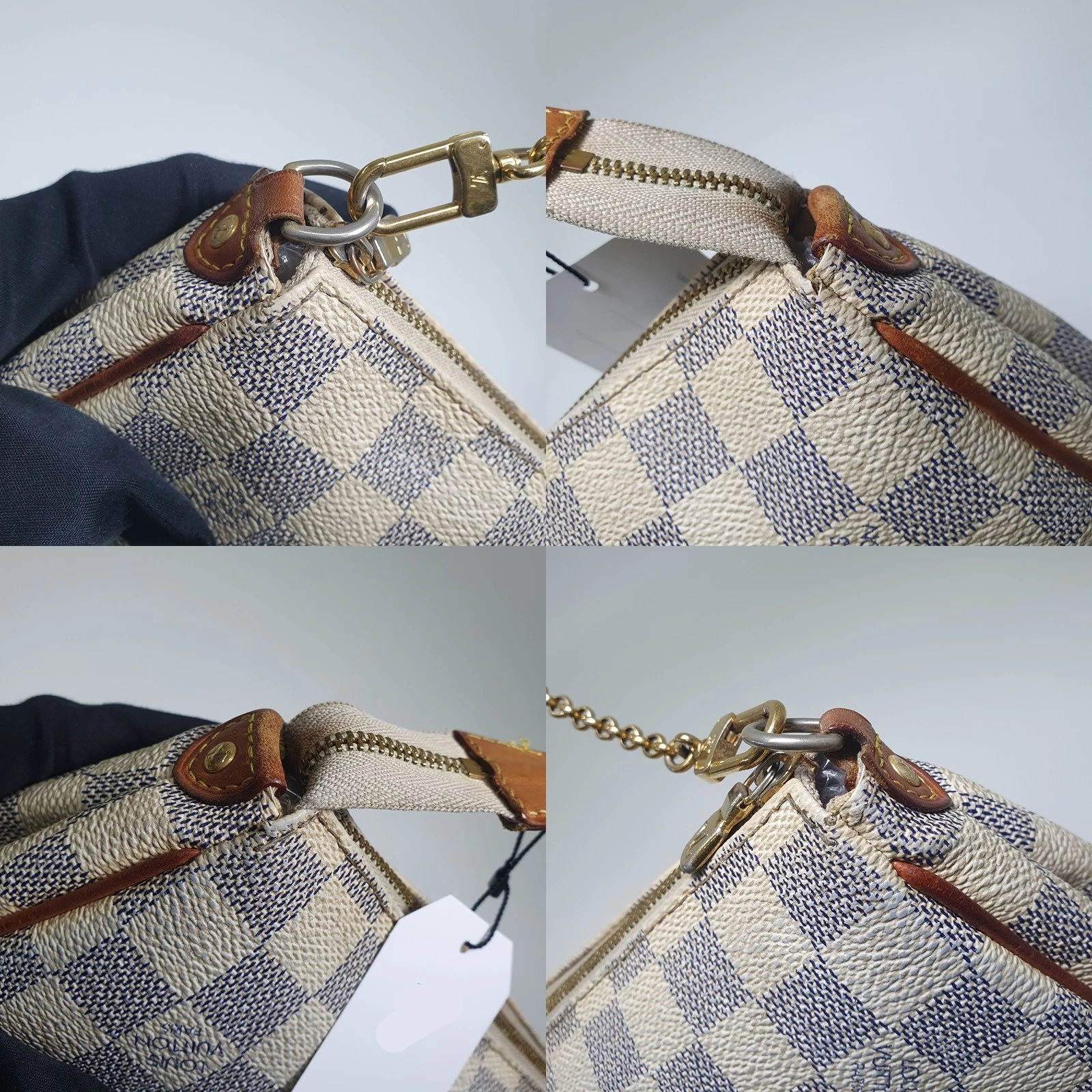 $1460 2012 Louis Vuitton Damier Azur Eva Clutch SN2182