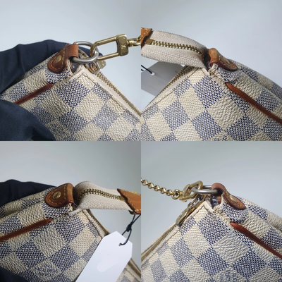 $1460 2012 Louis Vuitton Damier Azur Eva Clutch SN2182