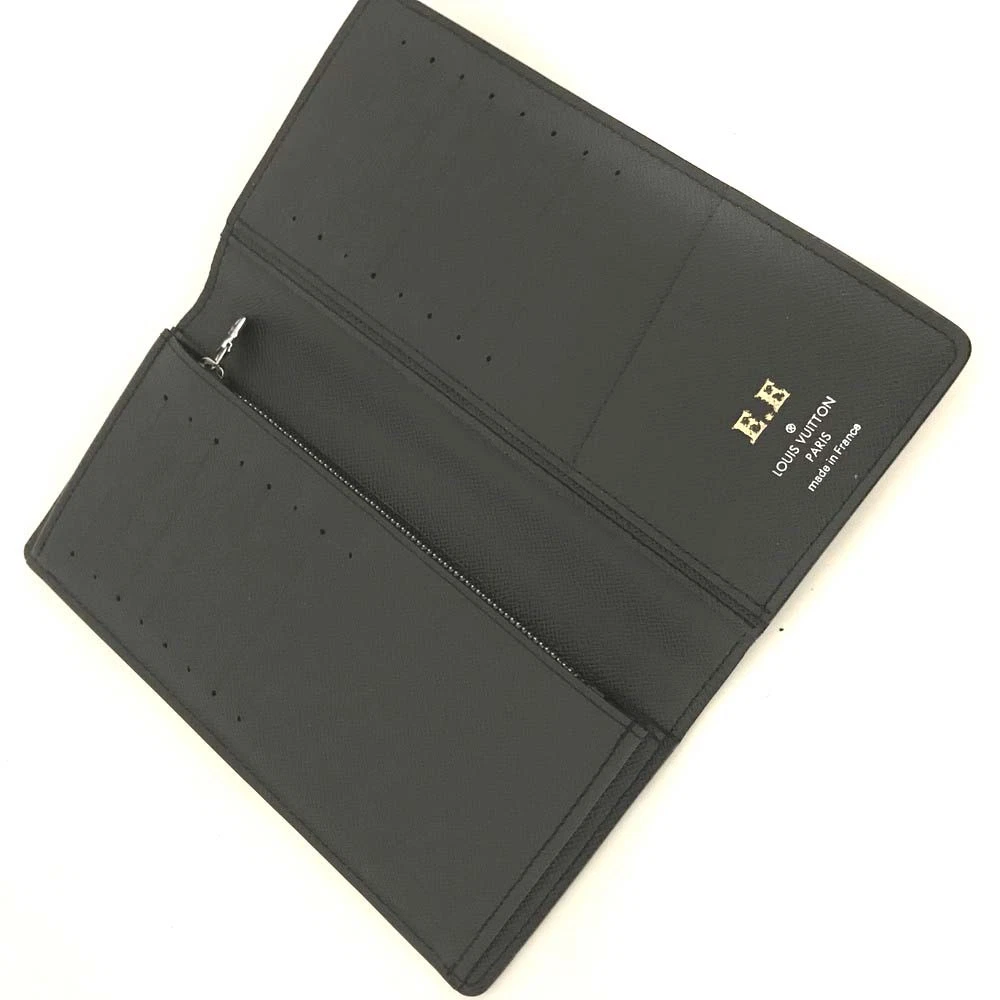 $810 2017 Louis Vuitton Taiga Brazza Wallet Black TA3197