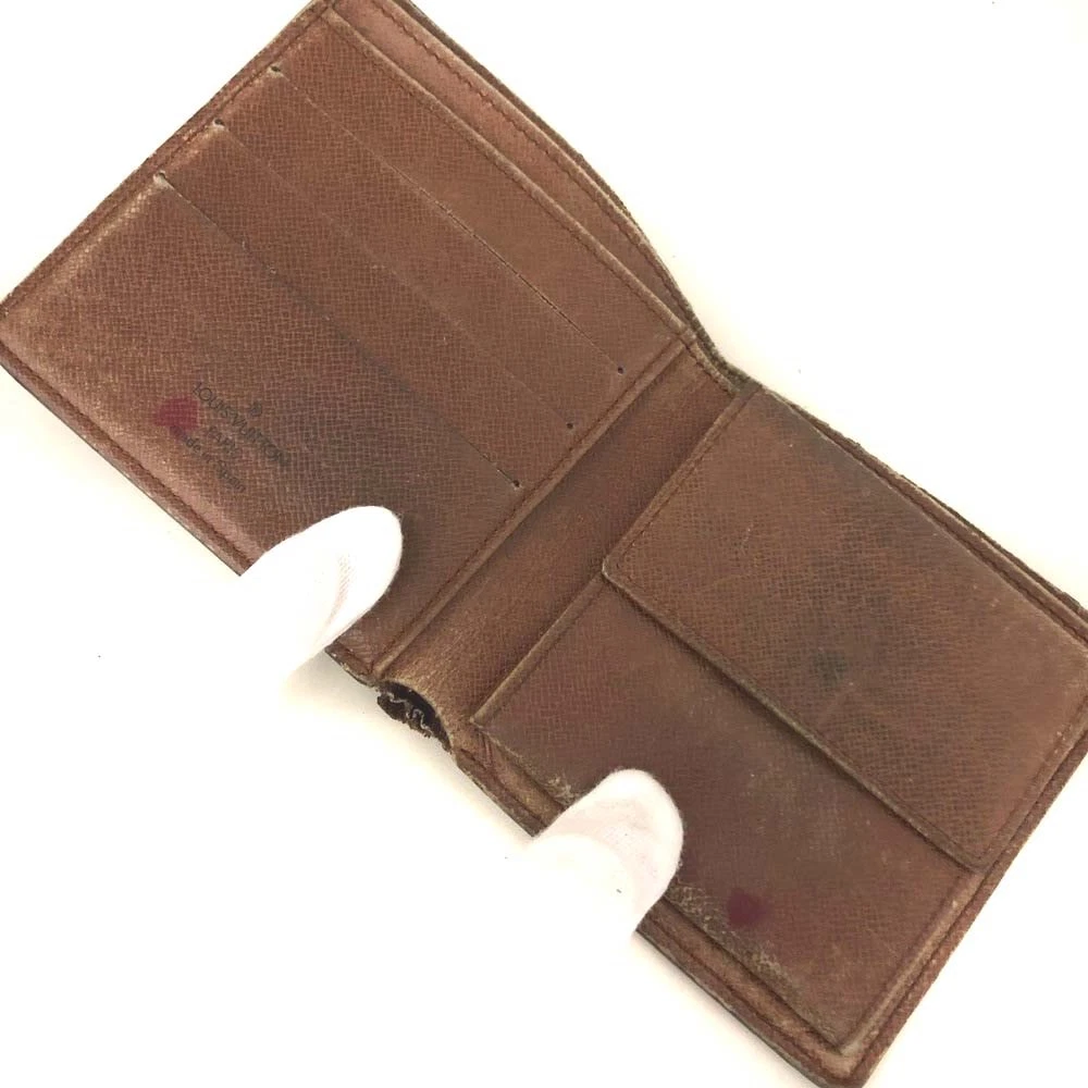 $545 1994 Louis Vuitton Monogram Portefeiulle Marco Bifold Wallet Brown CA0934