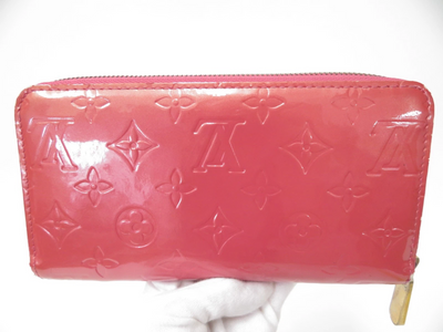 $970 Louis Vuitton Vernis Zippy Wallet Rose Litchi