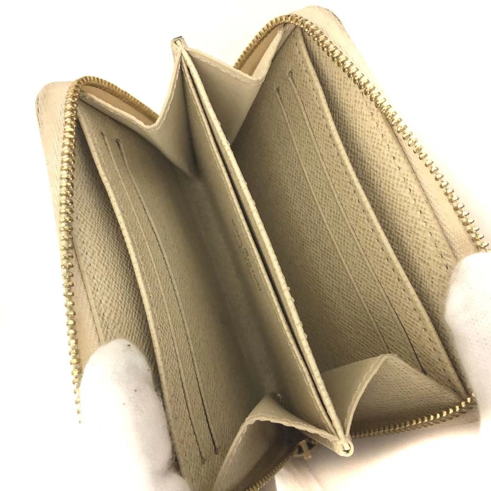 Louis Vuitton Damier Azur Zippy Zip Coin Purse Wallet White SN1117