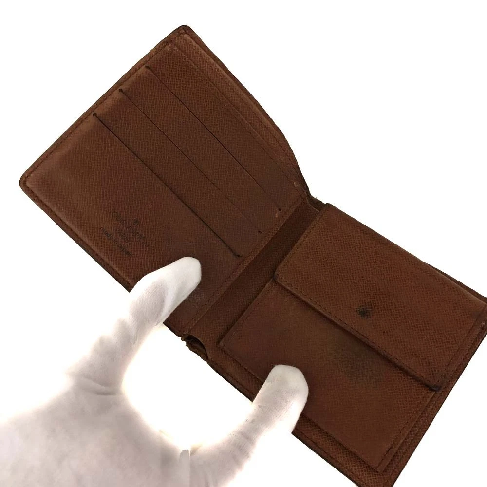 $515 1997 Louis Vuitton Monogram Portefeiulle Marco Bifold Wallet Brown CA0917