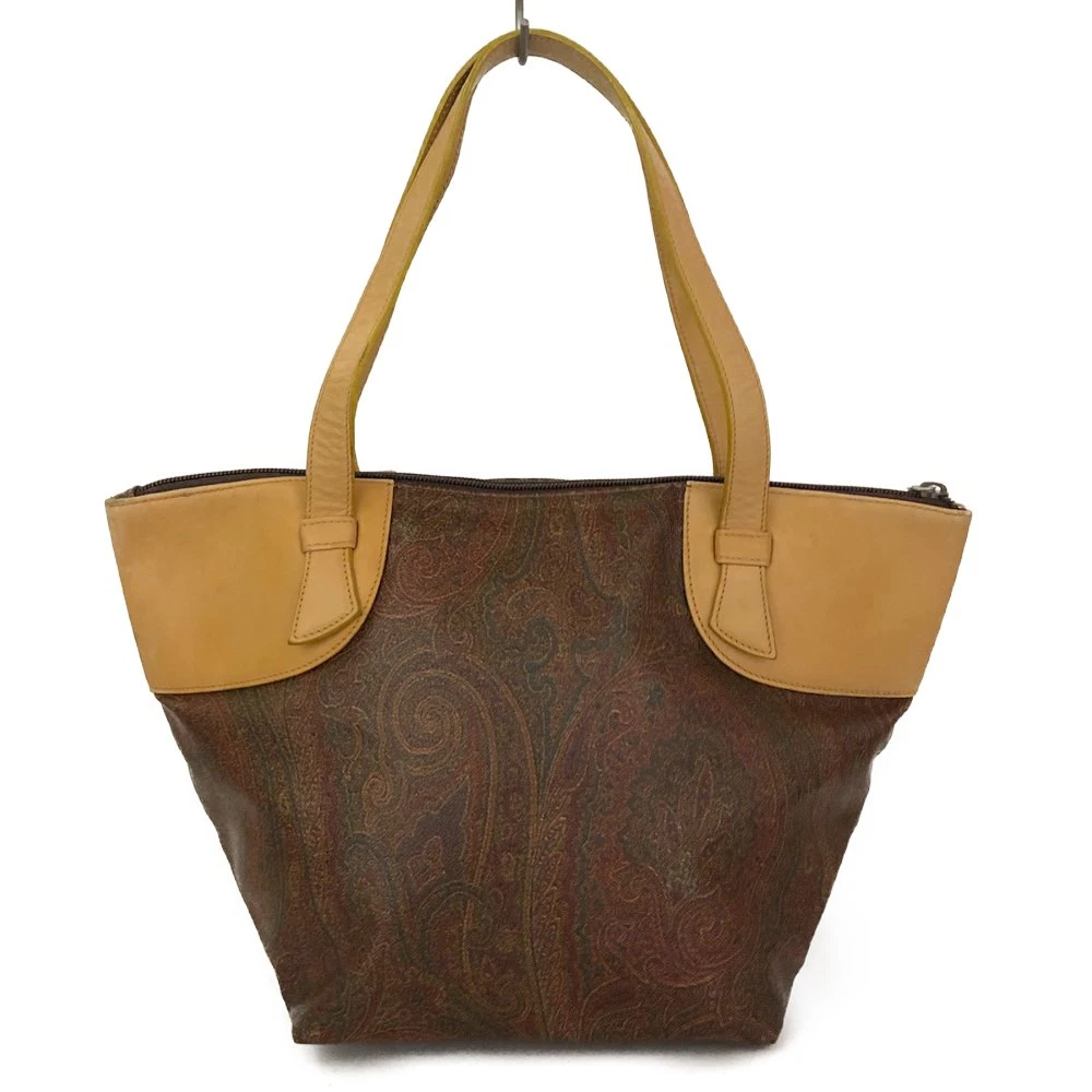 $650 ETRO Paisley PVC Leather Tote Hand Bag MultiColor